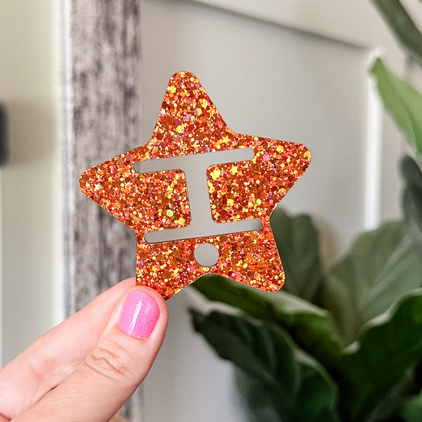 Removable Bubble Star Strapzeez™ - Full Glitter Pumpkin