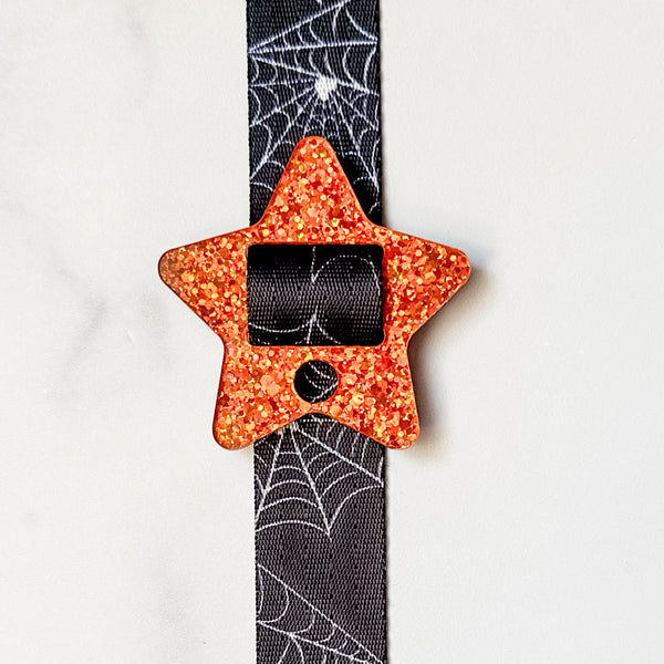 Removable Bubble Star Strapzeez™ - Full Glitter Pumpkin