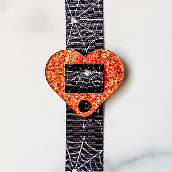 Removable Heart Strapzeez™ - Full Glitter Pumpkin