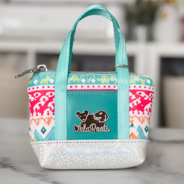 As Seen On OklaRoots! White Glitter Teeny Trinket Tote