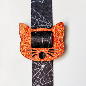 Removable Cat Head Strapzeez™ - Full Glitter Pumpkin