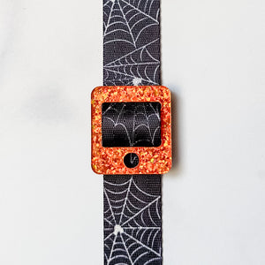 Removable Rectangle Strapzeez™ - Full Glitter Pumpkin