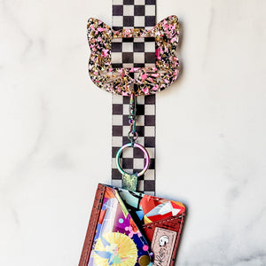 Removable Cat Head Strapzeez™ - Gold Pink Black Foil