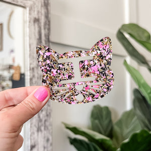 Removable Cat Head Strapzeez™ - Gold Pink Black Foil