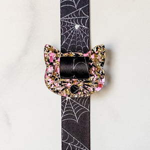 Removable Cat Head Strapzeez™ - Gold Pink Black Foil