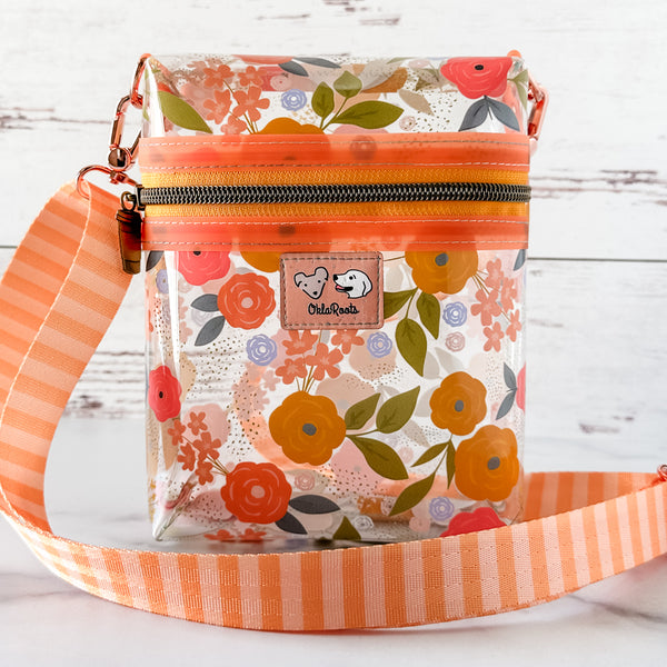 The Babi Boxy Crossbody! - Fall Floral  - Fully Boxed Clear Bag With Strap