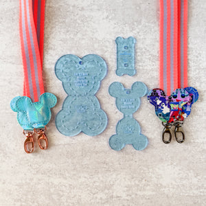 Mouse Fancy Straps - Size 1" Webbing To 1/2" Hook - OCEAN - Set of 3 - Acrylic Template