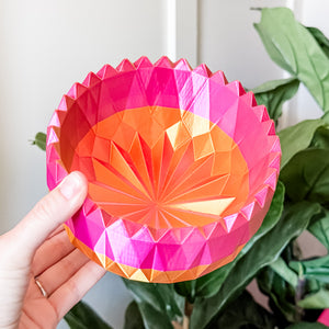 Large Spiked Craft Bowl - Fuchsia and Orange - Designed by Newt!