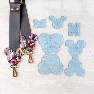 PATREON EXCLUSIVE PREORDER: Mouse Fancy Straps - Size 1.5" Webbing To 3/4" Hook - Set of 5 - Acrylic Template