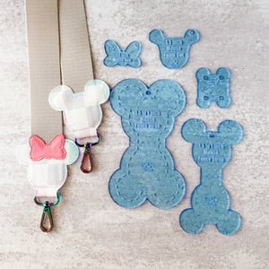PATREON EXCLUSIVE PREORDER: Mouse Fancy Straps - Size 1.5" Webbing To 1" Hook - Set of 5 - Acrylic Template