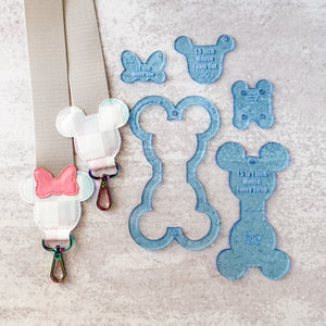 PATREON EXCLUSIVE PREORDER: Mouse Fancy Straps - Size 1.5" Webbing To 1" Hook - Set of 5 - Acrylic Template