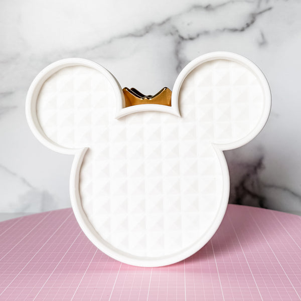 Mouse Craft Tray - Pyramid Base with Grips - White
