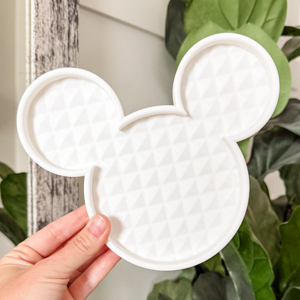 Mouse Craft Tray - Pyramid Base with Grips - White