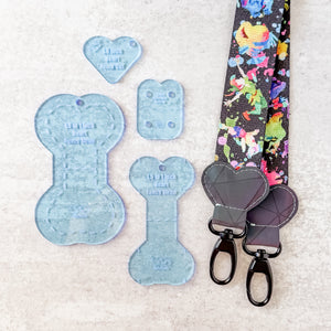 PATREON EXCLUSIVE PREORDER: Hearts Fancy Straps - Size 1.5" Webbing To 1" Hook - Set of 4 - Acrylic Template