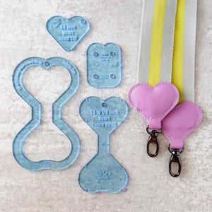 PATREON EXCLUSIVE PREORDER: Hearts Fancy Straps - Size 1.5" Webbing To 1/2" Hook - Set of 4 - Acrylic Template
