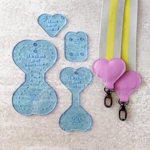 PATREON EXCLUSIVE PREORDER: Hearts Fancy Straps - Size 1.5" Webbing To 1/2" Hook - Set of 4 - Acrylic Template