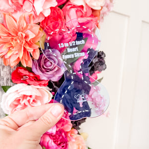 PATREON EXCLUSIVE PREORDER: Hearts Fancy Straps - Size 1.5" Webbing To 1/2" Hook - Set of 4 - Acrylic Template
