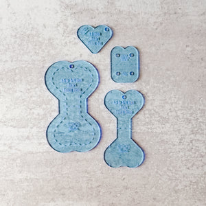 PATREON EXCLUSIVE PREORDER: Hearts Fancy Straps - Size 1.5" Webbing To 3/4" Hook - Set of 4 - Acrylic Template