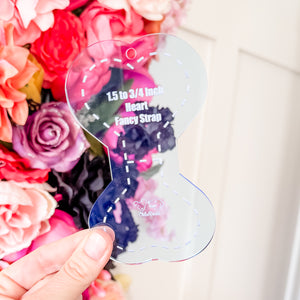 PATREON EXCLUSIVE PREORDER: Hearts Fancy Straps - Size 1.5" Webbing To 3/4" Hook - Set of 4 - Acrylic Template