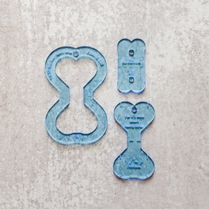 PATREON EXCLUSIVE PREORDER: Hearts Fancy Straps - Size 1" Webbing To 1/2" Hook - Set of 3 - Acrylic Template