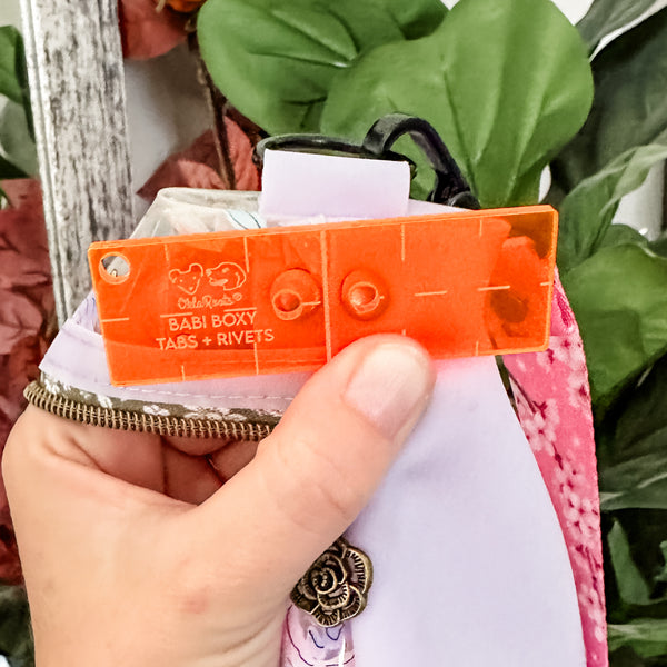 Babi Boxy Crossbody Rivet Tool - Neon Orange - Acrylic Template