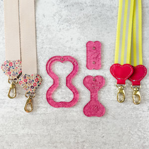 PATREON EXCLUSIVE PREORDER: Hearts Fancy Straps - Size 1" Webbing To 1/2" Hook - Set of 3 - Acrylic Template