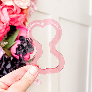 Hearts Fancy Straps - Size 1" Webbing To 1/2" Hook - PINK - Set of 3 - Acrylic Template