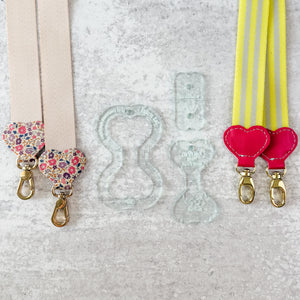 Hearts Fancy Straps - Size 1" Webbing To 1/2" Hook - SODA - Set of 3 - Acrylic Template