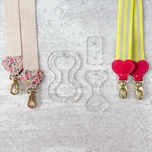 PATREON EXCLUSIVE PREORDER: Hearts Fancy Straps - Size 1" Webbing To 1/2" Hook - Set of 3 - Acrylic Template