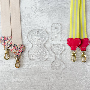 PATREON EXCLUSIVE PREORDER: Hearts Fancy Straps - Size 1" Webbing To 1/2" Hook - Set of 3 - Acrylic Template