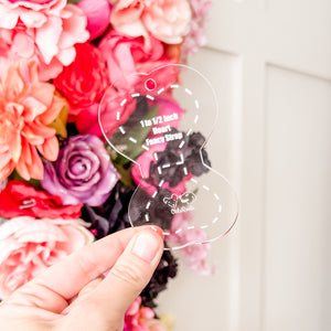 Hearts Fancy Straps - Size 1" Webbing To 1/2" Hook - CLEAR - Set of 3 - Acrylic Template