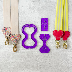 PATREON EXCLUSIVE PREORDER: Hearts Fancy Straps - Size 1" Webbing To 1/2" Hook - Set of 3 - Acrylic Template