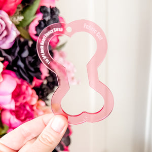 Hearts Fancy Straps - Size 1" Webbing To 3/4" Hook - PINK - Set of 3 - Acrylic Template