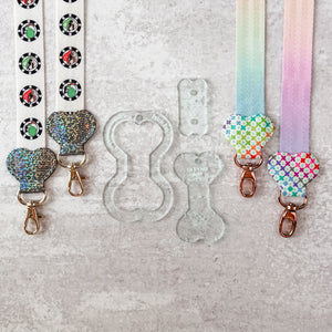 PATREON EXCLUSIVE PREORDER: Hearts Fancy Straps - Size 1" Webbing To 3/4" Hook - Set of 3 - Acrylic Template