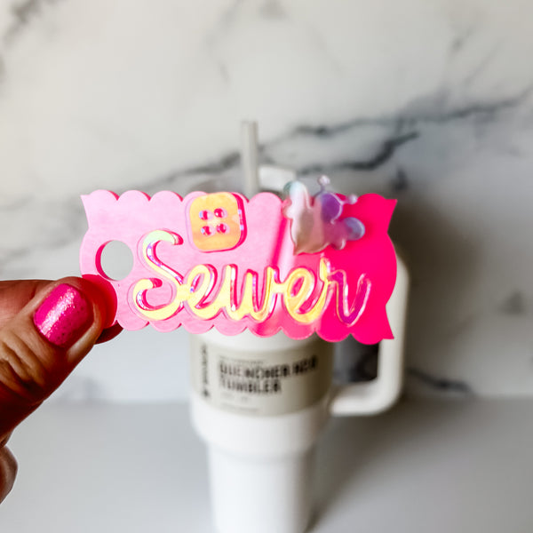 Newt Made - Pink - Sewer - Stanley 40oz Acrylic Topper (Copy)