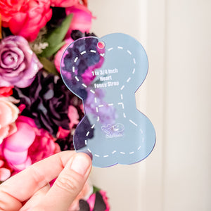 Hearts Fancy Straps - Size 1" Webbing To 3/4" Hook - BLUE - Set of 3 - Acrylic Template