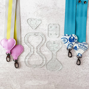 Hearts Fancy Straps - Size 1.5" Webbing To 1/2" Hook - Set of 4 - SODA - Acrylic Template