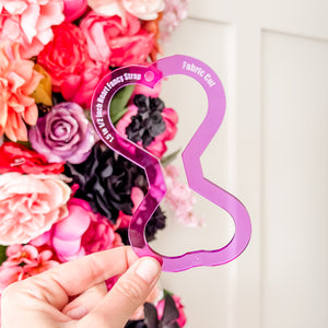 Hearts Fancy Straps - Size 1.5" Webbing To 1/2" Hook - Set of 4 - PURPLE - Acrylic Template