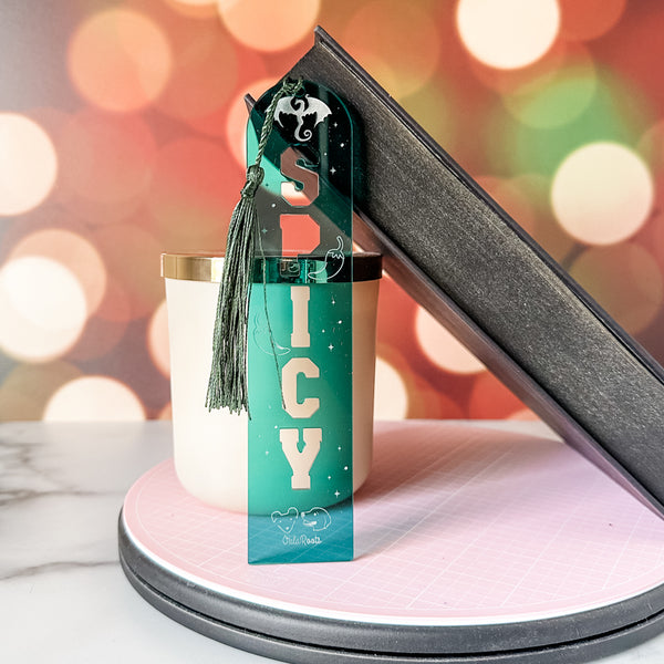 SPICY Bookmark With Tassel - Teal - Acrylic Template - Tassel Color May Vary