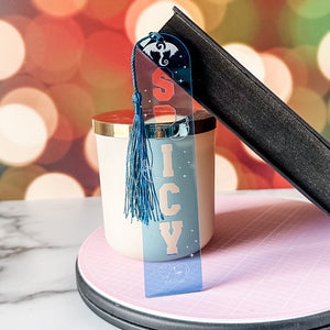 SPICY Bookmark With Tassel - Blue - Acrylic Template - Tassel Color May Vary