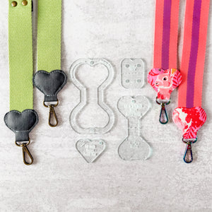 PATREON EXCLUSIVE PREORDER: Hearts Fancy Straps - Size 1.5" Webbing To 3/4" Hook - Set of 4 - Acrylic Template