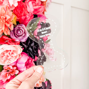 Hearts Fancy Straps - Size 1.5" Webbing To 3/4" Hook - SODA - Set of 4 - Acrylic Template