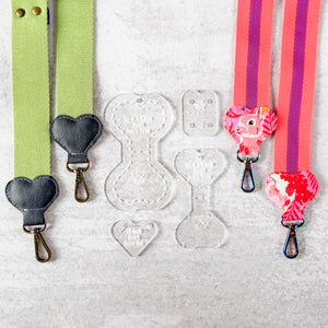 PATREON EXCLUSIVE PREORDER: Hearts Fancy Straps - Size 1.5" Webbing To 3/4" Hook - Set of 4 - Acrylic Template