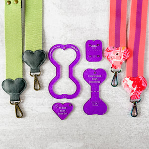 PATREON EXCLUSIVE PREORDER: Hearts Fancy Straps - Size 1.5" Webbing To 3/4" Hook - Set of 4 - Acrylic Template