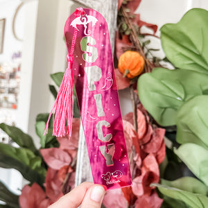 SPICY Bookmark With Tassel - Magenta - Acrylic Template - Tassel Color May Vary