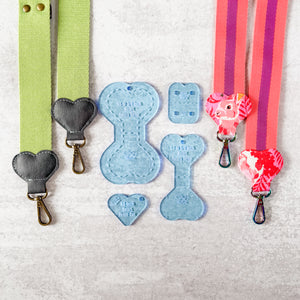PATREON EXCLUSIVE PREORDER: Hearts Fancy Straps - Size 1.5" Webbing To 3/4" Hook - Set of 4 - Acrylic Template