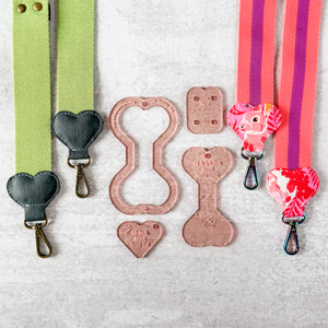 PATREON EXCLUSIVE PREORDER: Hearts Fancy Straps - Size 1.5" Webbing To 3/4" Hook - Set of 4 - Acrylic Template