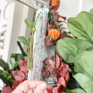 SPICY Bookmark With Tassel - Light Green - Acrylic Template - Tassel Color May Vary