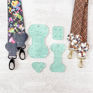 Hearts Fancy Straps - Size 1.5" Webbing To 1" Hook - LIGHT GREEN - Set of 4 - Acrylic Template