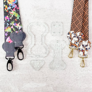 Hearts Fancy Straps - Size 1.5" Webbing To 1" Hook - SODA - Set of 4 - Acrylic Template